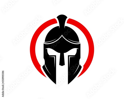 Spartan helmet inside the red circle