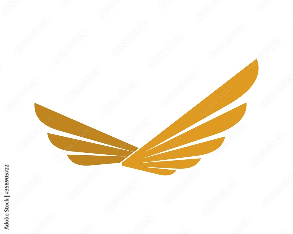 Fototapeta premium Abstract eagle wings with gold colors