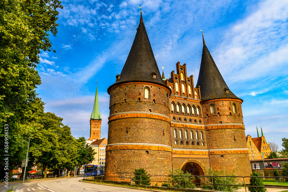 Architecture of the Old Part of Lubeck, a city in Schleswig-Holstein, northern Germany. UNESCO World Heritage