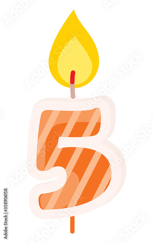 Birthday candle for 5 years old