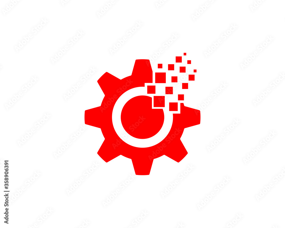 Obraz premium Repair gear with pixels effects