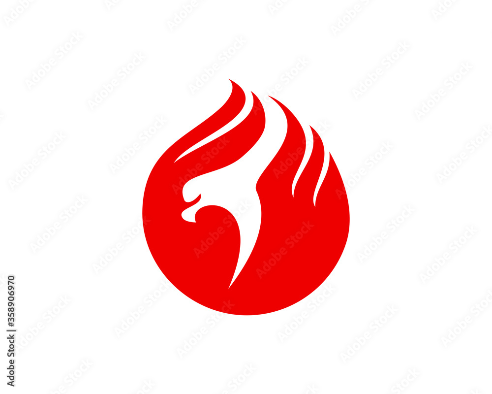 Obraz premium Fire ball with eagle inside