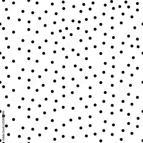 Random scattered dots, abstract black and white background. Seamless vector pattern. Black and white polka dot pattern. Celebration confetti background. Vector EPS 10