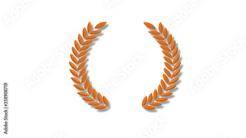 Amazing 3d wreath icon on white background,Brown color 3d wreath icon