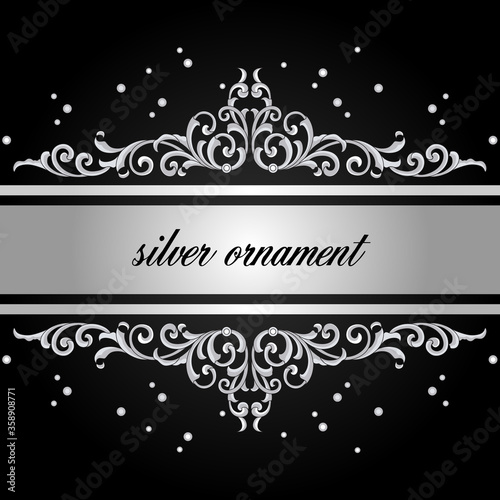 Elegant silver floral ornaments
