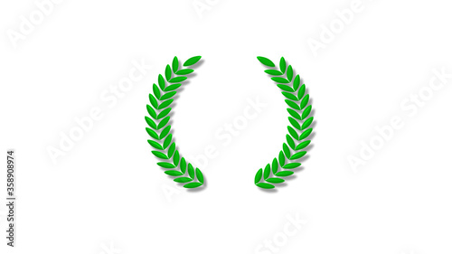 New 3d wreath icon on white background,Best 3d wheat icon