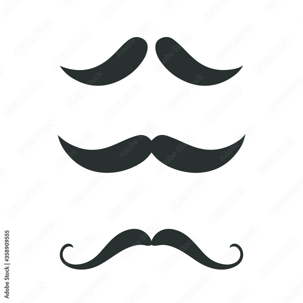 Old style mustaches vector icon isolated on white background Old style mustaches vector icon isolated on white background