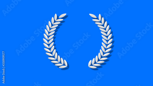 Amazing 3d wreath icon on aqua background 3d wheat icon