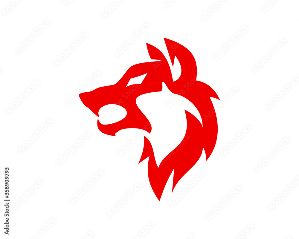 Red wolf tribal Stock Vector | Adobe Stock