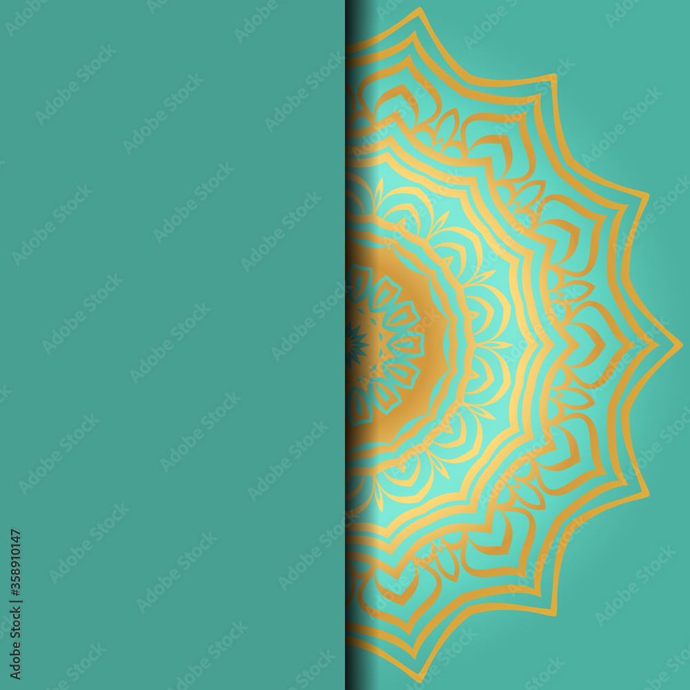 Luxury background. with gold mandala Vector card template.
