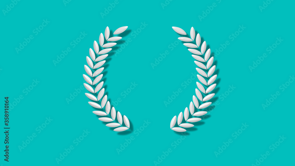 Amazing 3d wreath icon on cyan background,New 3d wheat icons Amazing 3d wreath icon on cyan background,New 3d wheat icons