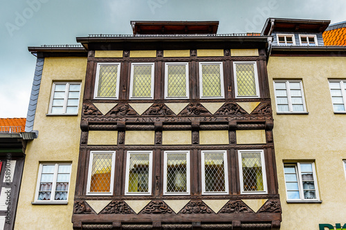 It's Typical colorful architecture in Wernigerode, a town in the district of Harz, Saxony-Anhalt, Germany photo