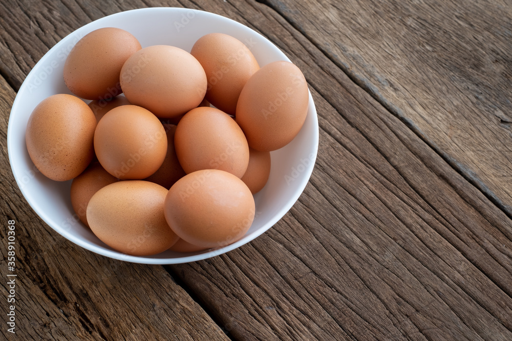 Chicken Eggs on wooden background. easter Chicken Eggs on wooden background. easter