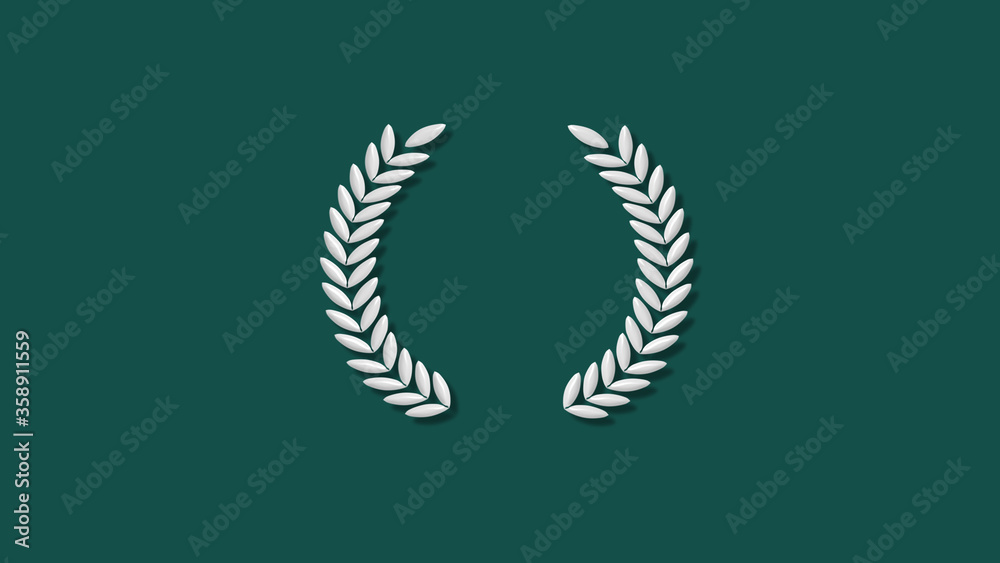 White color 3d wreath icon on cyan dark background,new wreath icon White color 3d wreath icon on cyan dark background,new wreath icon