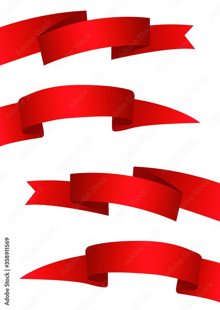 Red ribbon collection vector illustration Red ribbon collection vector illustration