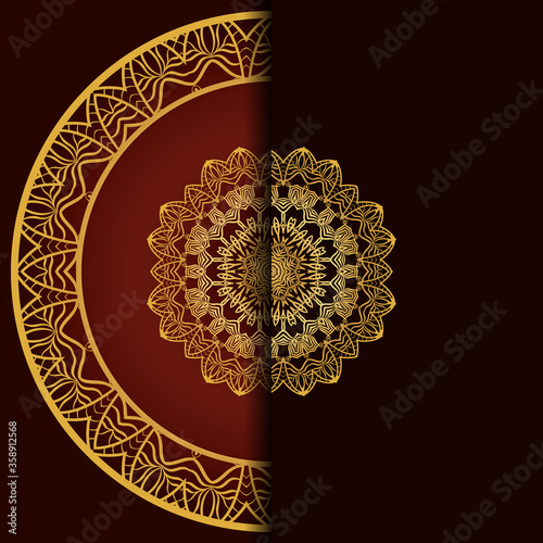 Mandala Invitation or wedding card. Vector illustatration. photo