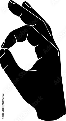 okay hand sign silhouette illustration