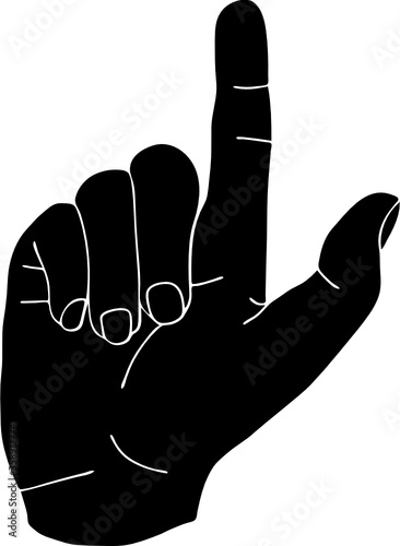 index finger pointing up hand silhouette illustration