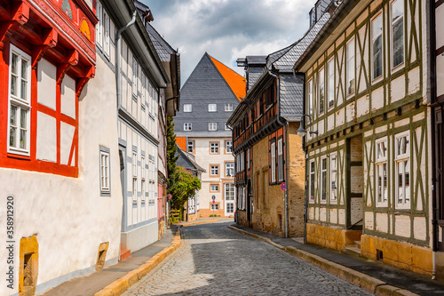 It s Architecture in the Old town of Gorlar  Lower Saxony  Germany. Old town of Goslar is a UNESCO World Heritage
