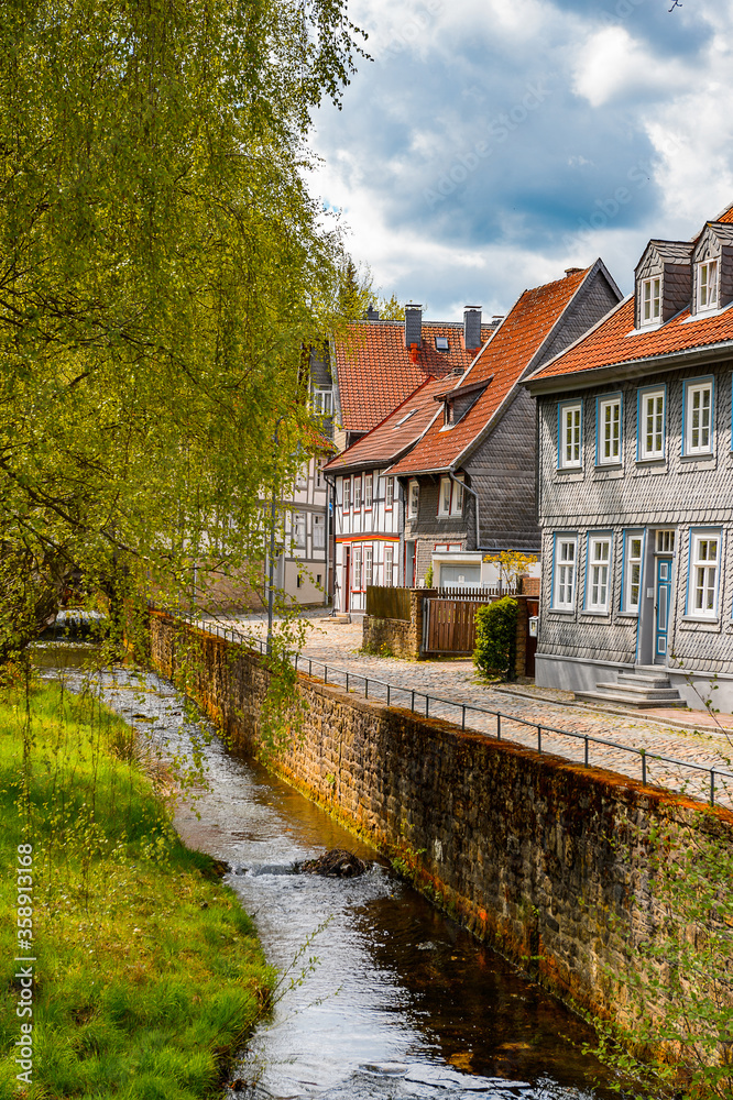 Fototapeta premium It's Architecture in the Old town of Gorlar, Lower Saxony, Germany. Old town of Goslar is a UNESCO World Heritage