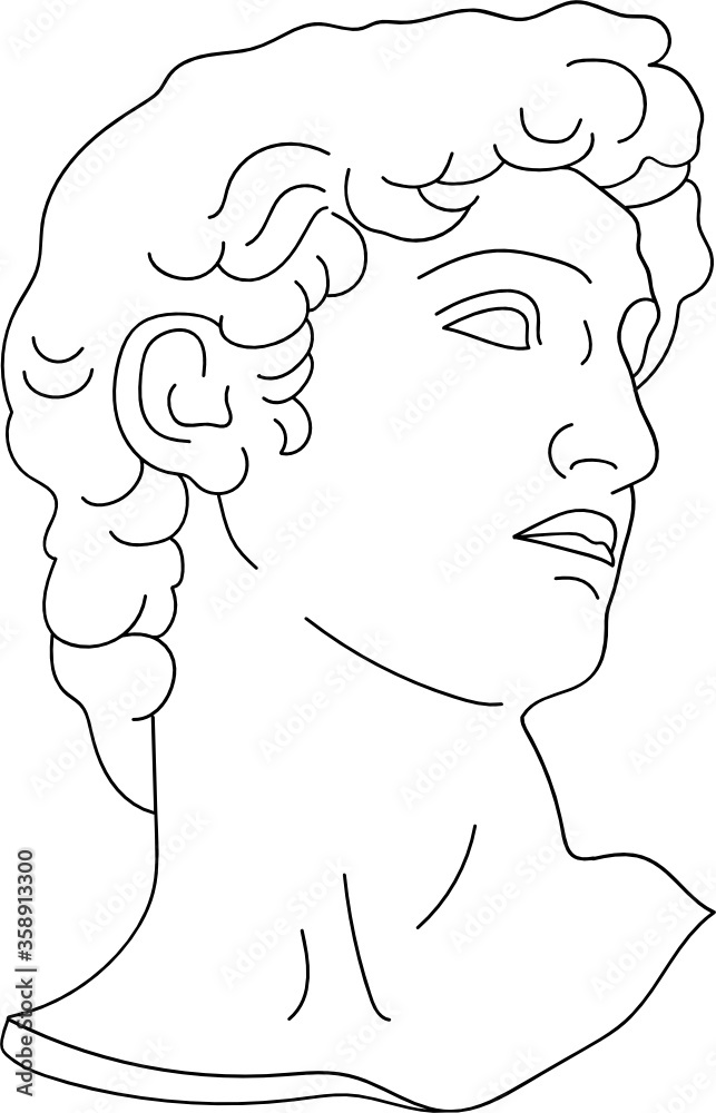 Statue Of David Head Drawing