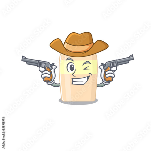 Cartoon character cowboy of toner with guns