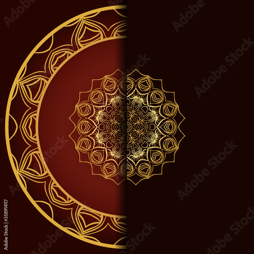 Mandala Invitation or wedding card. Vector illustatration. photo