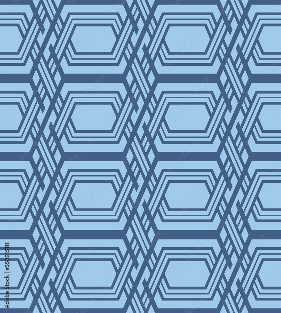 Japanese Hexagon Chain Vector Seamless Pattern Japanese Hexagon Chain Vector Seamless Pattern