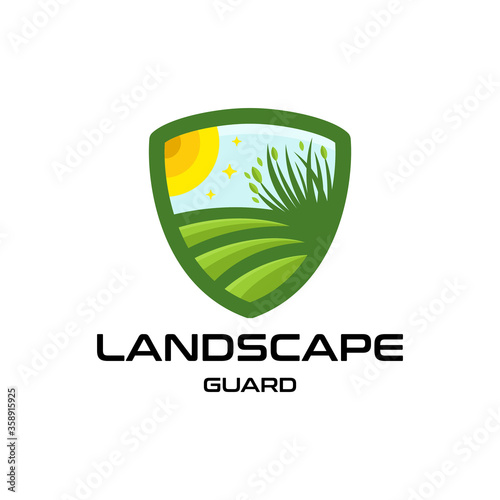 Modern Landscape Guard Logo Template