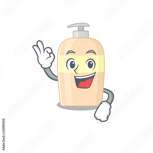 Toner mascot design style showing Okay gesture finger