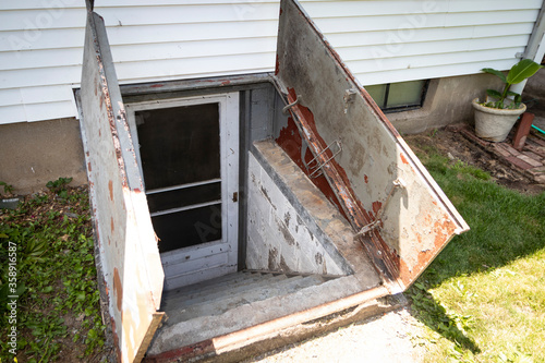 View of cellar doors known as 