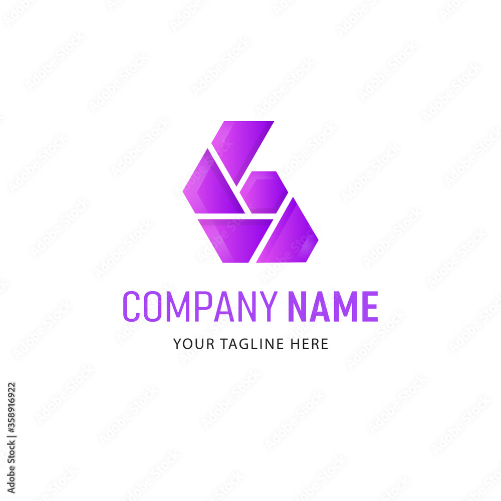 Colorful Number Six logo Design Gradient Style