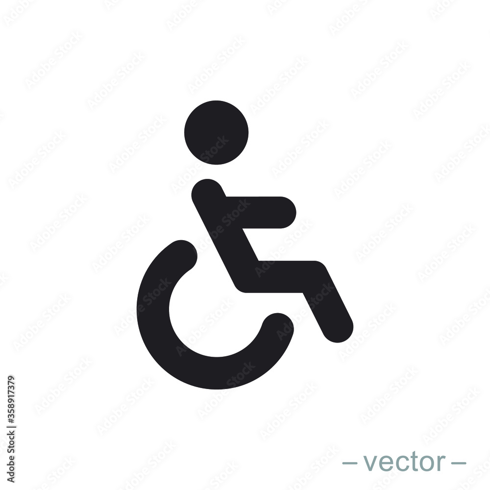 Handicapped patient icon vector. Linear style sign for mobile concept and web design. Handicapped patient symbol illustration. Handicapped patient icon vector. Linear style sign for mobile concept and web design. Handicapped patient symbol illustration.