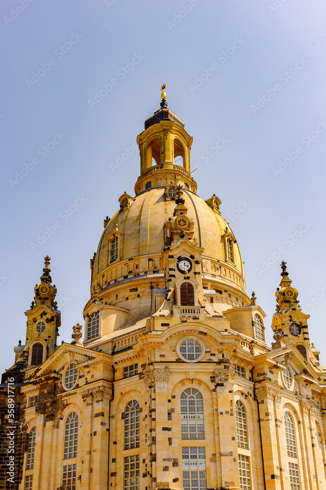 Dresden Frauenkirche (Church of Our Lady), a Lutheran church in Dresden, the capital of the German state of Saxony.