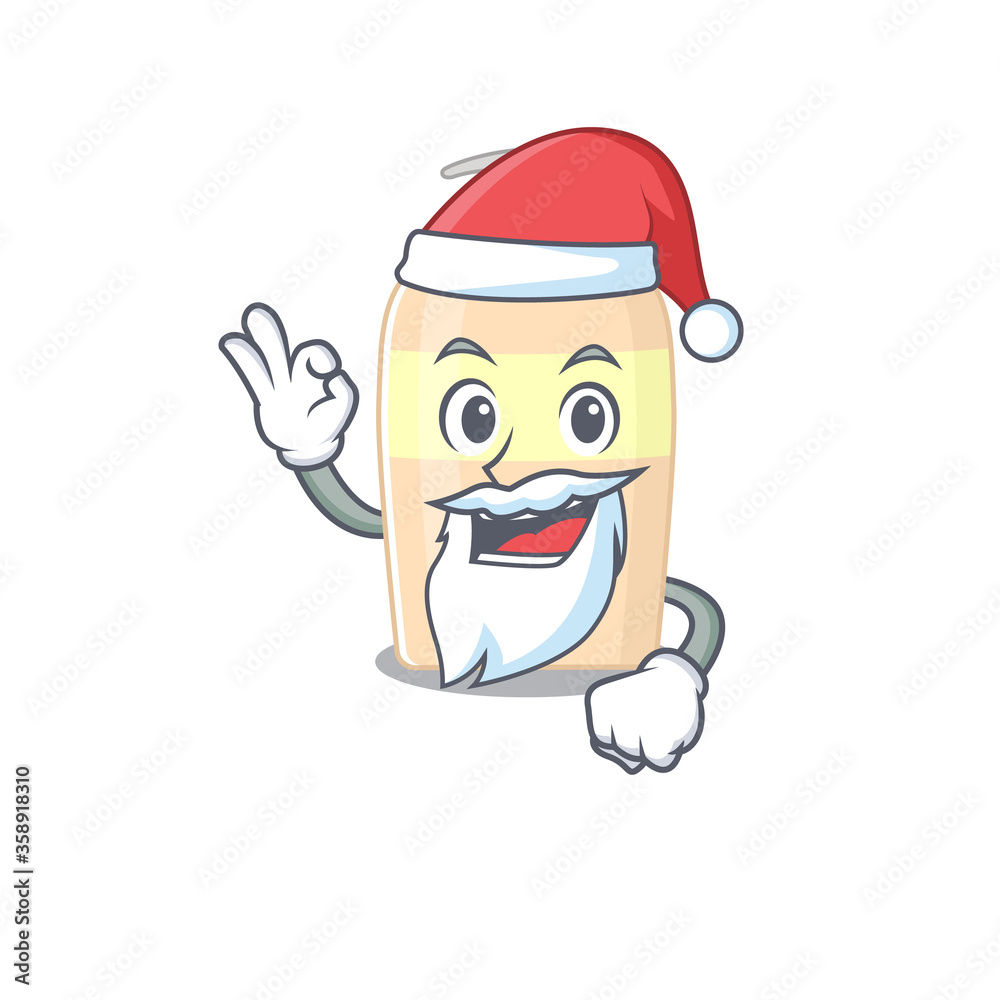 cartoon character of toner Santa having cute ok finger cartoon character of toner Santa having cute ok finger