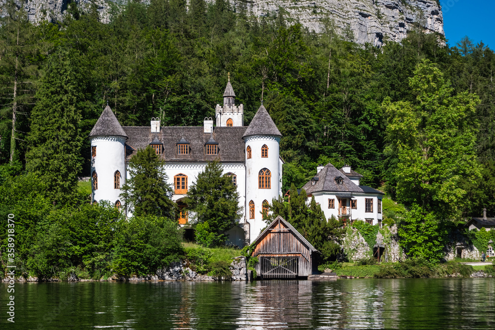 Schloss Grub Castle in Obertraun on the Shore of Hallstatter See or Lake Hallstatt, Austria