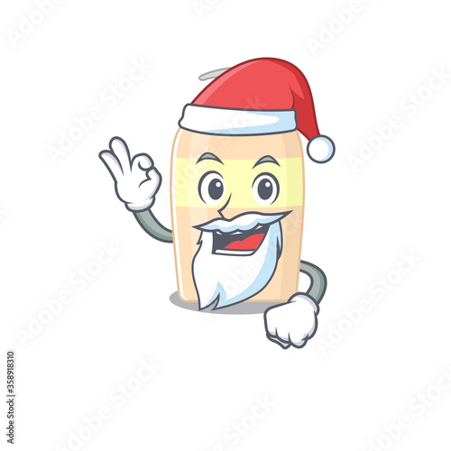 cartoon character of toner Santa having cute ok finger © kongvector
