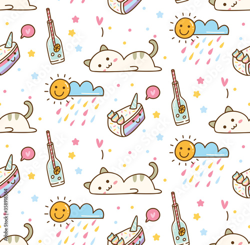 Cute cat kawaii background