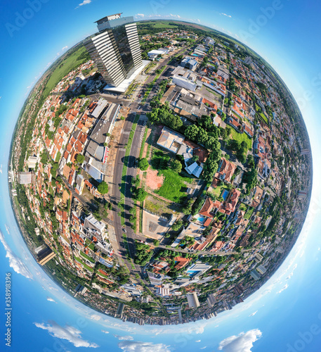 Araçatuba, State of São Paulo, Brazil, November 2018. Panoramic aerial view. photo