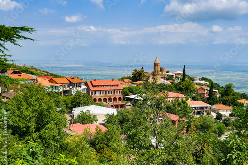 It's Panoramic view of Sighnaghi, wine capital of Kakheti region in Georgia,