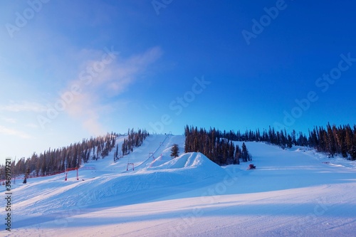 beautiful view of the ski slope