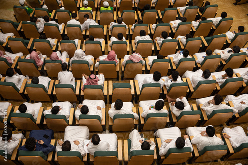 Saudi people sitting in Cinema, Jeddah, Saudi Arabia,