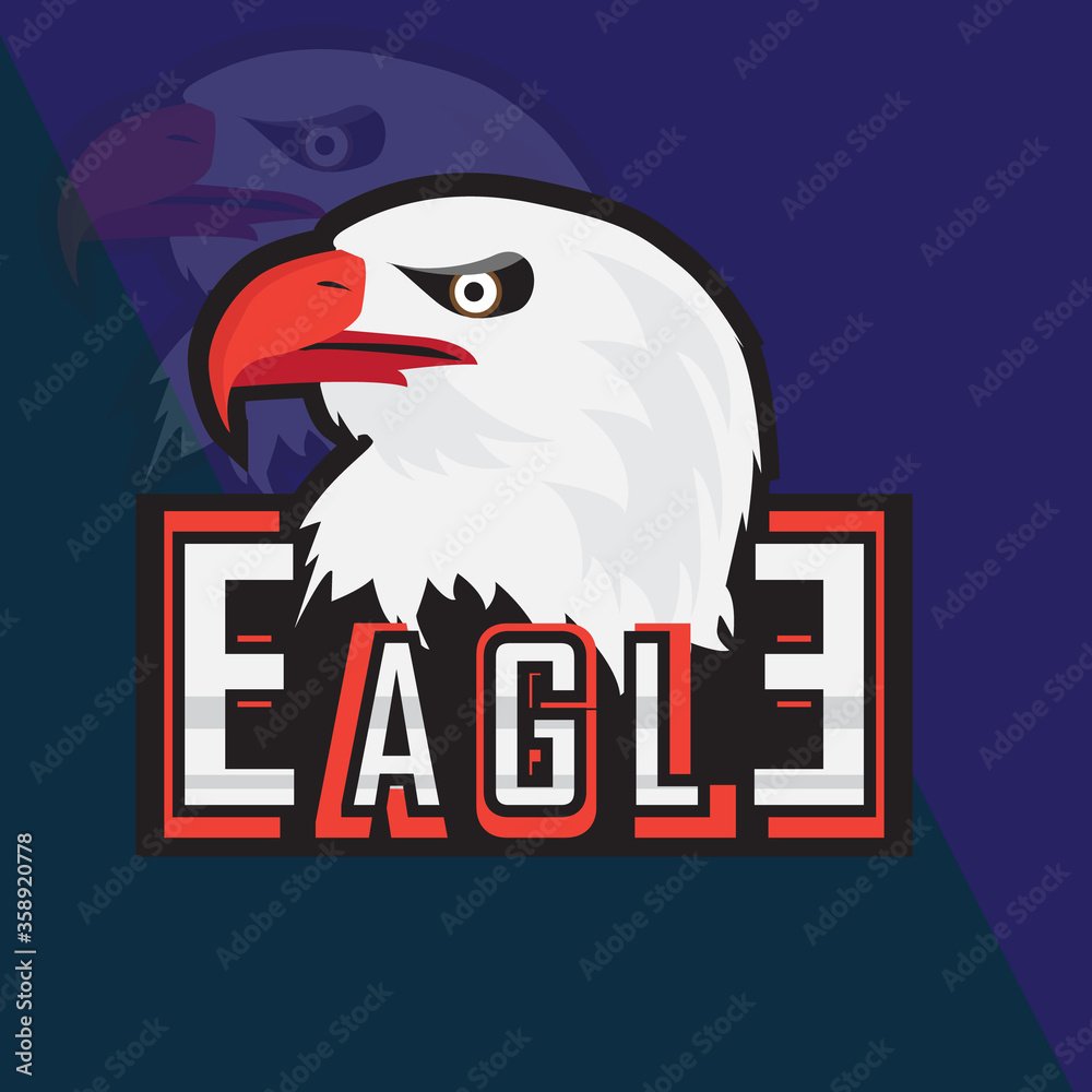 Fototapeta premium Vector illustration of an eagle esport logo design