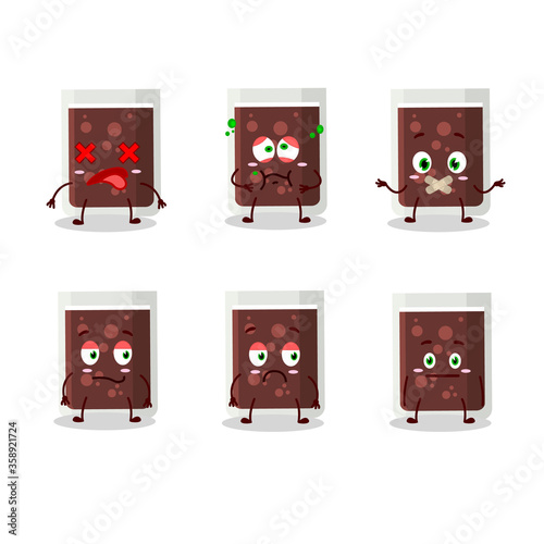 Glass of cola cartoon character with nope expression