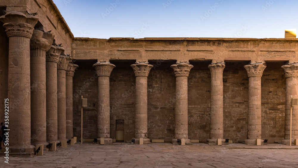 It's Ptolemaic Temple of Horus, Edfu (Idfu, Edfou, Behdet), Egypt. It's Ptolemaic Temple of Horus, Edfu (Idfu, Edfou, Behdet), Egypt.