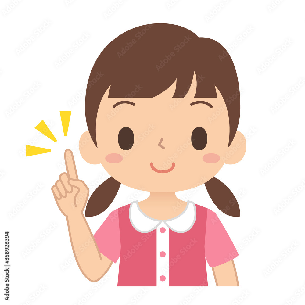 指差しポーズをする女の子 指差しポーズをする女の子