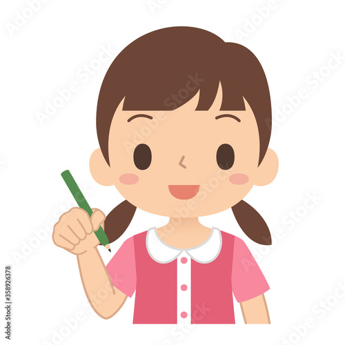 鉛筆を持つ女の子