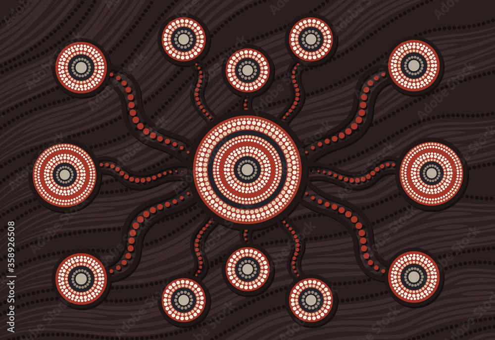 Fototapeta premium Dot art vector painting. Connection concept