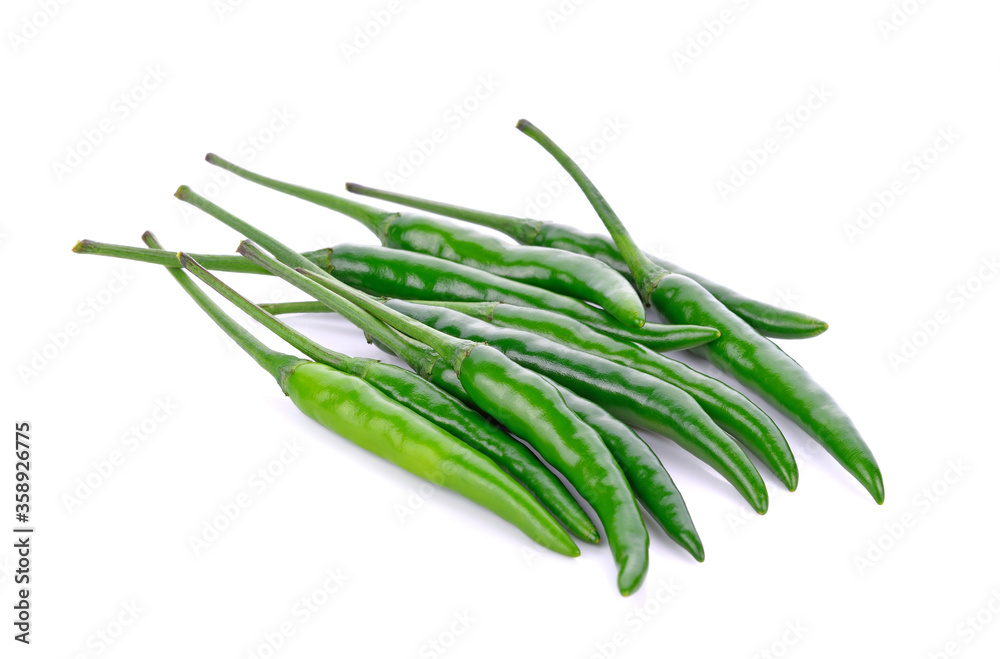 Green chilli isolated on white background Green chilli isolated on white background