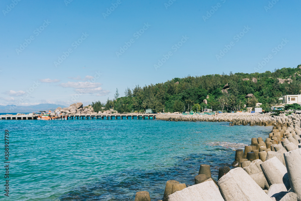 Fototapeta premium A landscape of Cu Lao Xanh island, Quy Nhon city, Binh Dinh province, Vietnam